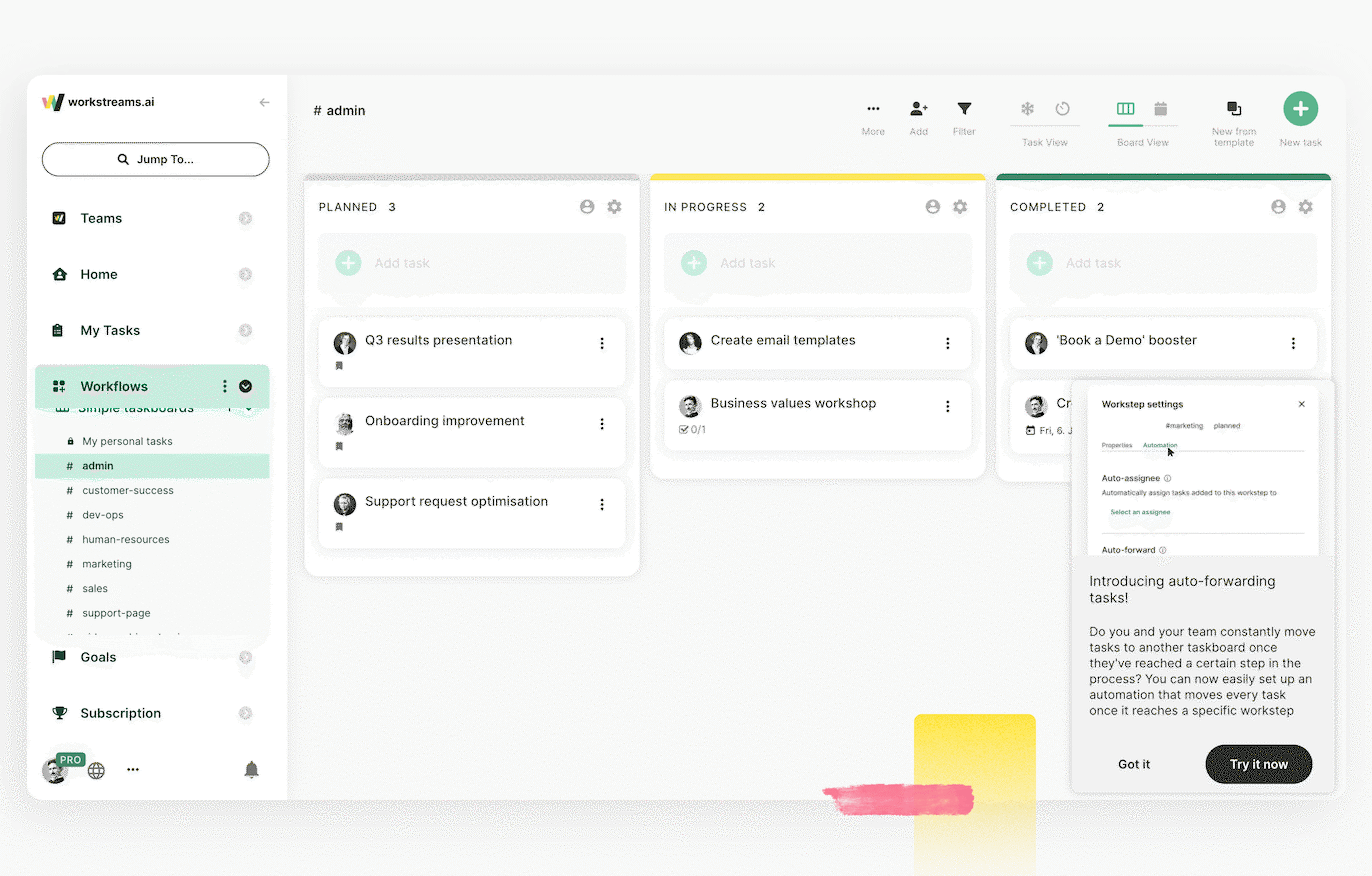 workstreams.ai workflow creation